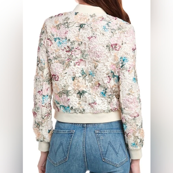 Nanette Lepore Floral Lace Bomber Jacket - Picture 2 of 16
